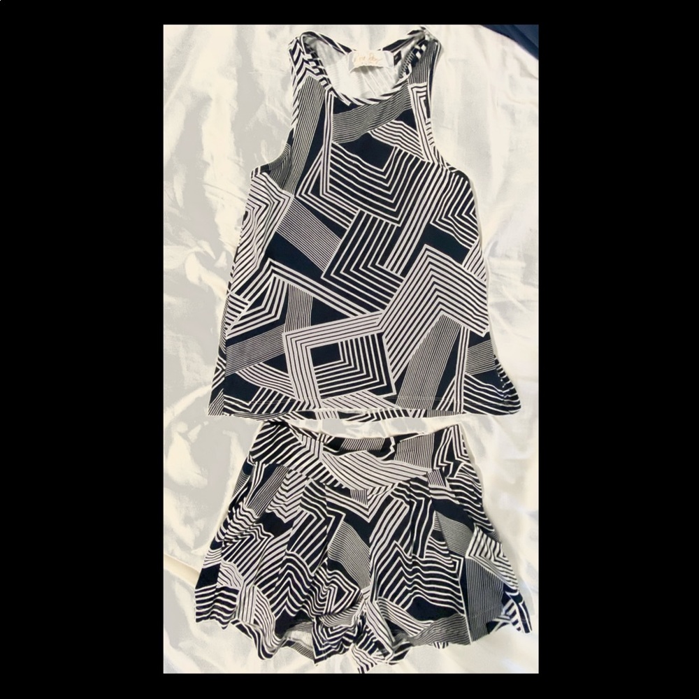 Mini Ava Sky racer back top w matching shorts set